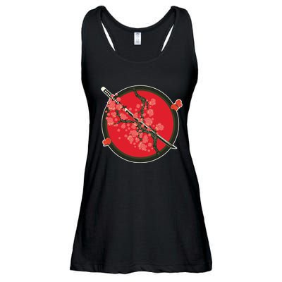 Katana Cherry Blossoms Ladies Essential Flowy Tank