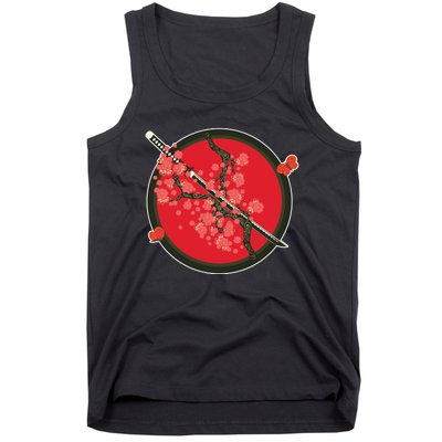 Katana Cherry Blossoms Tank Top