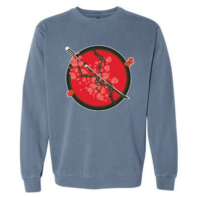 Katana Cherry Blossoms Garment-Dyed Sweatshirt