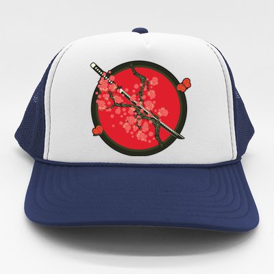 Katana Cherry Blossoms Trucker Hat