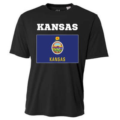 Kansas American Usa Top Travel Flag Gift Cooling Performance Crew T-Shirt