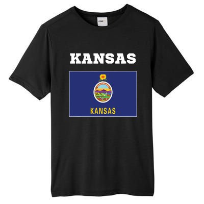 Kansas American Usa Top Travel Flag Gift Tall Fusion ChromaSoft Performance T-Shirt