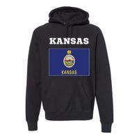 Kansas American Usa Top Travel Flag Gift Premium Hoodie