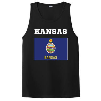 Kansas American Usa Top Travel Flag Gift PosiCharge Competitor Tank