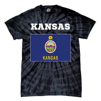 Kansas American Usa Top Travel Flag Gift Tie-Dye T-Shirt