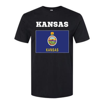 Kansas American Usa Top Travel Flag Gift Softstyle® CVC T-Shirt