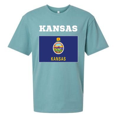 Kansas American Usa Top Travel Flag Gift Sueded Cloud Jersey T-Shirt