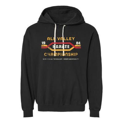 Karate All Valley 1984 Funny Garment-Dyed Fleece Hoodie