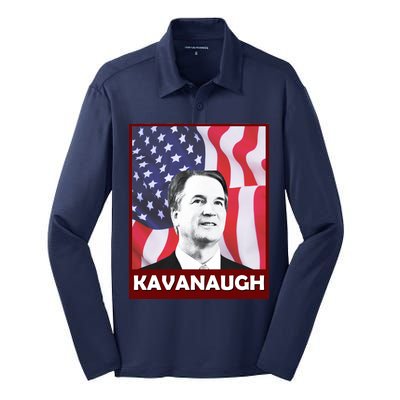 Kavanaugh American Flag Silk Touch Performance Long Sleeve Polo