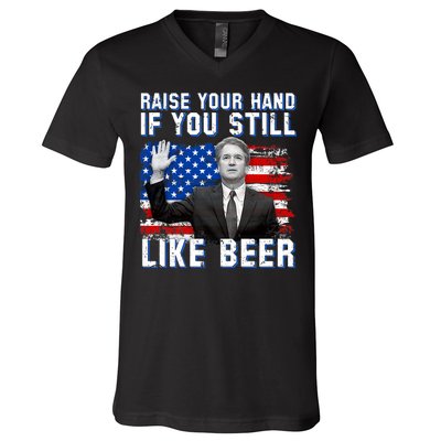 Kavanaugh Still Like Beer American Flag V-Neck T-Shirt