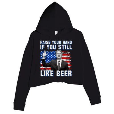 Kavanaugh Still Like Beer American Flag Crop Fleece Hoodie