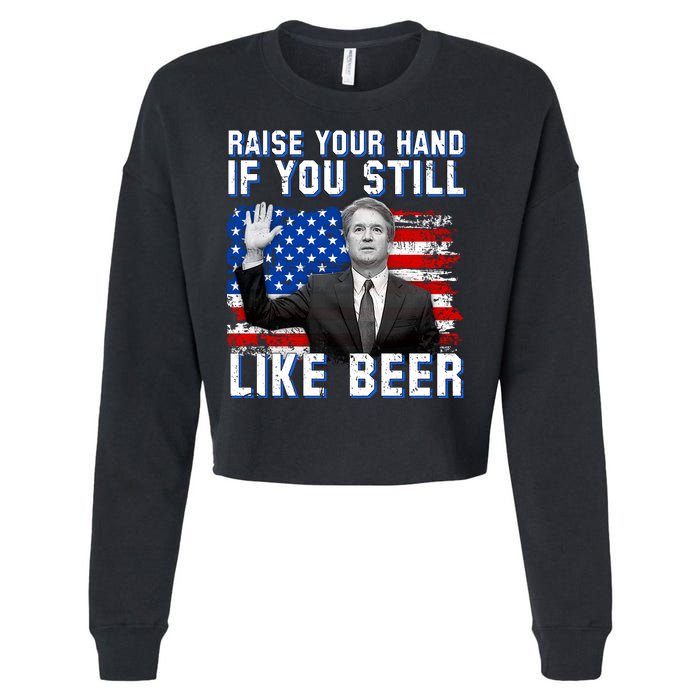 Kavanaugh Still Like Beer American Flag Cropped Pullover Crew