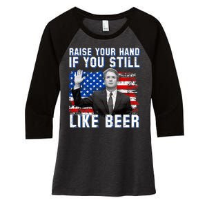 Kavanaugh Still Like Beer American Flag Women's Tri-Blend 3/4-Sleeve Raglan Shirt