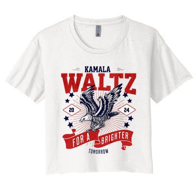 Kamala And Walz For A Brighter Tomorrow 2024 Boho Women's Crop Top Tee