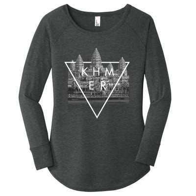 Khmer Angkor Wat Cambodian Women's Perfect Tri Tunic Long Sleeve Shirt