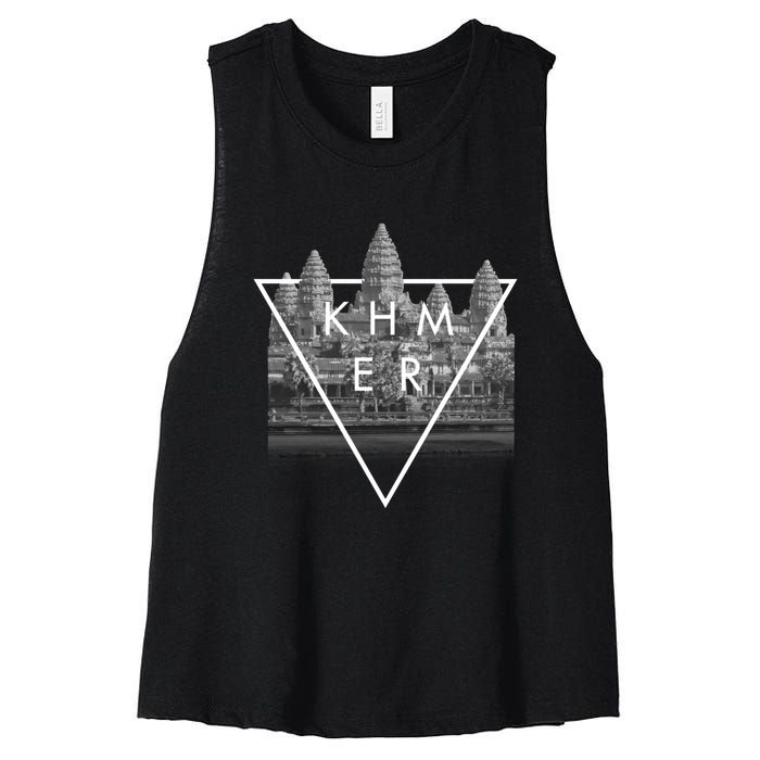 Khmer Angkor Wat Cambodian Women's Racerback Cropped Tank