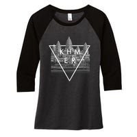 Khmer Angkor Wat Cambodian Women's Tri-Blend 3/4-Sleeve Raglan Shirt