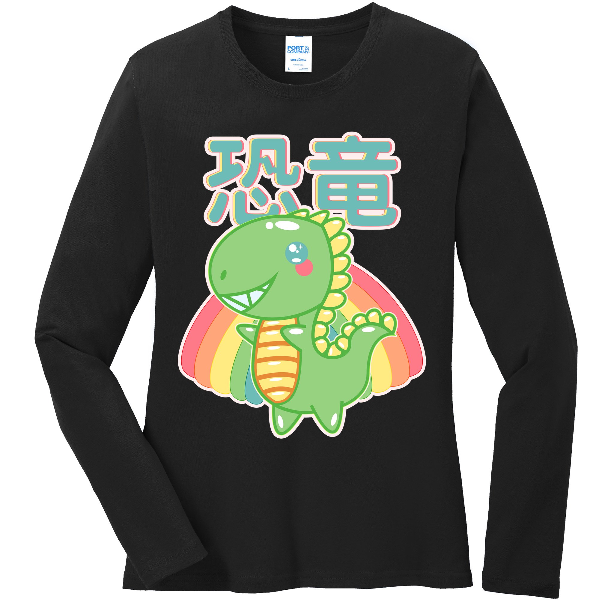 Kawaii Cute Dinosaur Ladies Long Sleeve Shirt