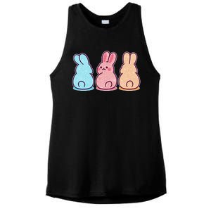 Kawaii Cute Easter Bunny Rabbits Ladies PosiCharge Tri-Blend Wicking Tank