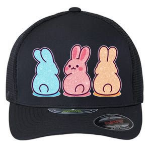 Kawaii Cute Easter Bunny Rabbits Flexfit Unipanel Trucker Cap