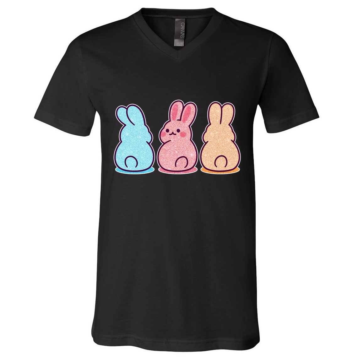 Kawaii Cute Easter Bunny Rabbits V-Neck T-Shirt