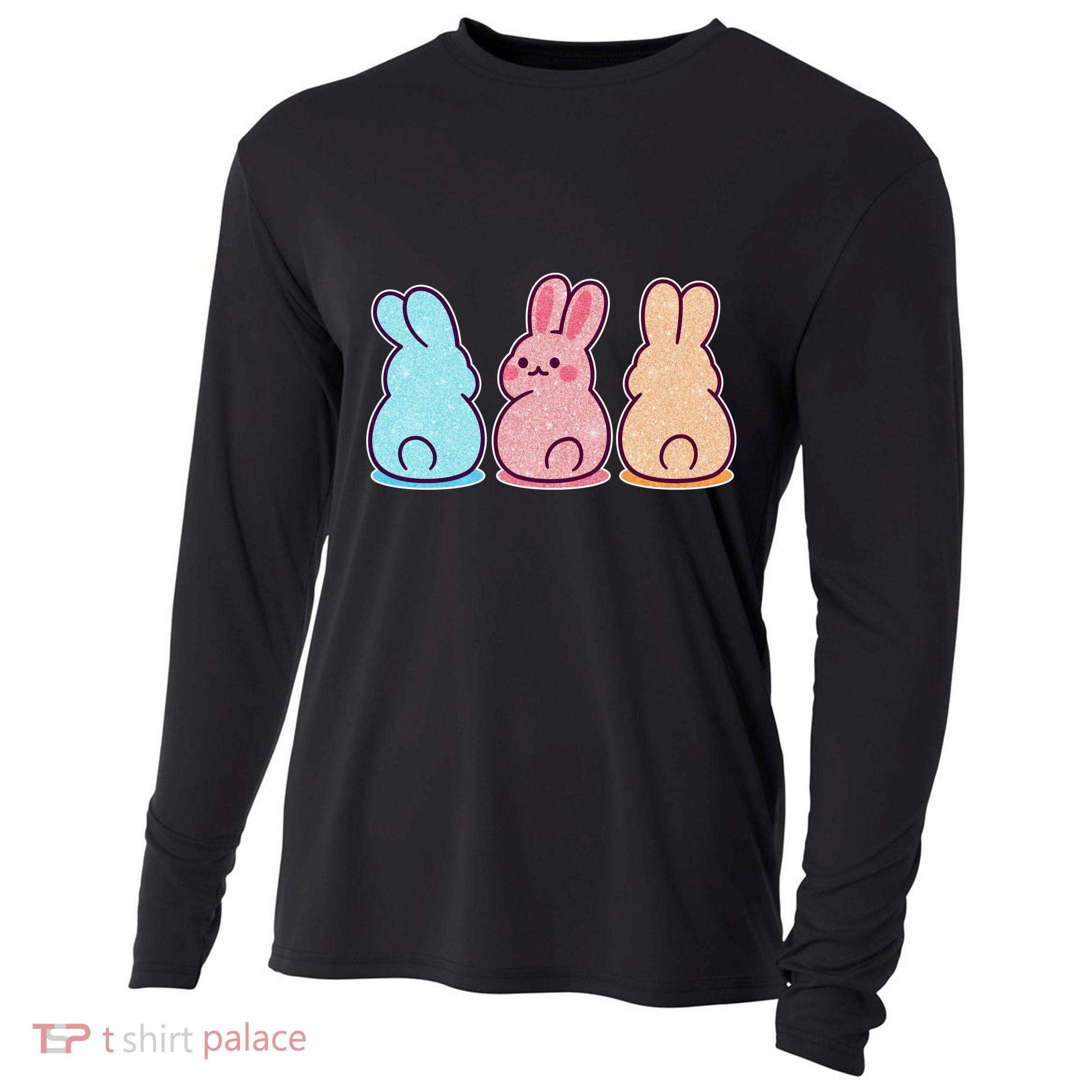 Kawaii Cute Easter Bunny Rabbits Cooling Performance Long Sleeve Crew