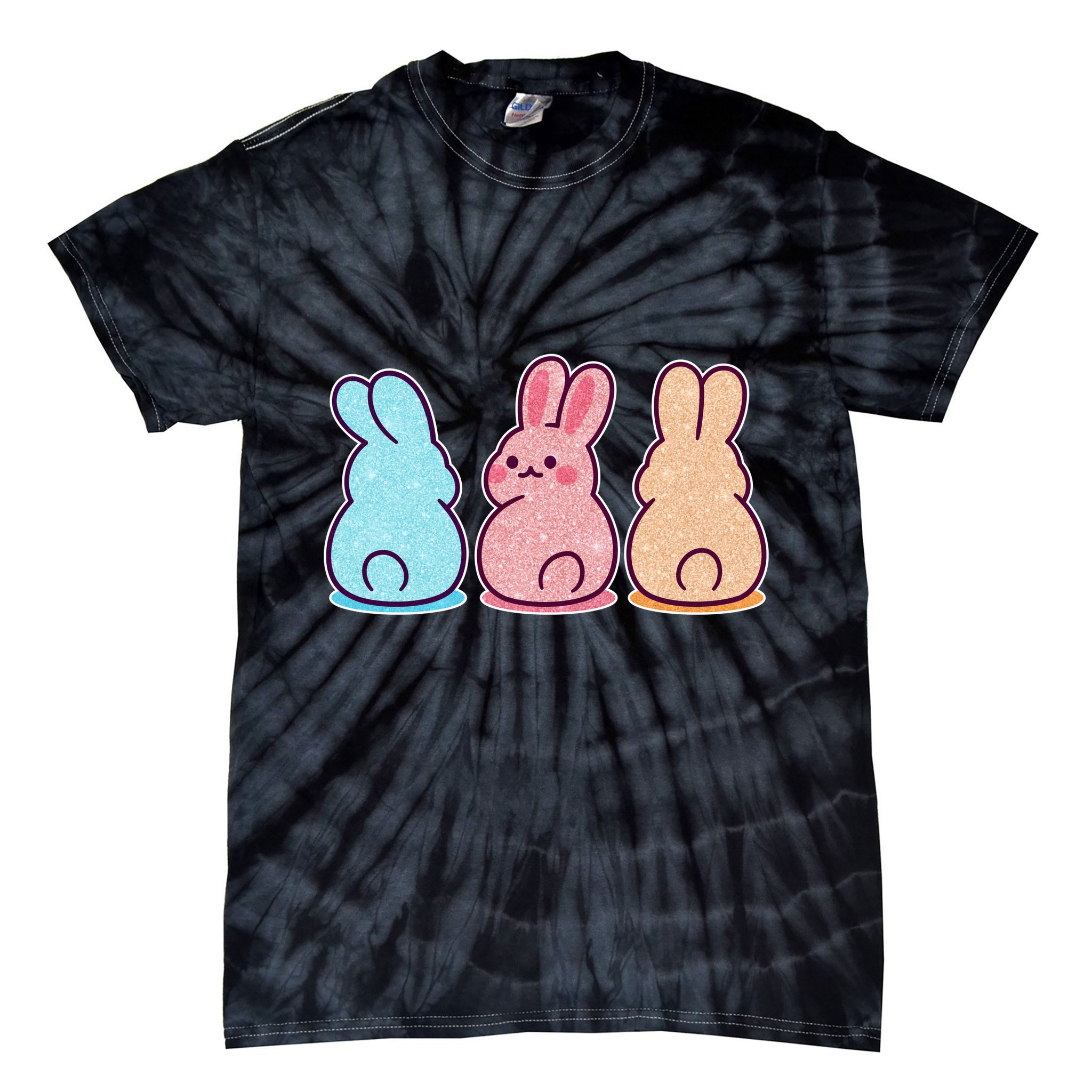 Kawaii Cute Easter Bunny Rabbits Tie-Dye T-Shirt