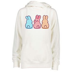 Kawaii Cute Easter Bunny Rabbits Womens Funnel Neck Pullover Hood