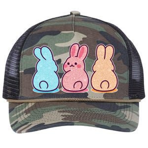 Kawaii Cute Easter Bunny Rabbits Retro Rope Trucker Hat Cap