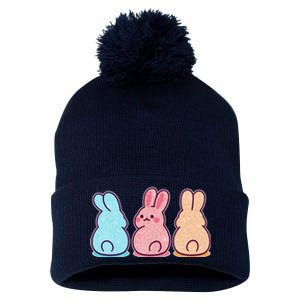 Kawaii Cute Easter Bunny Rabbits Pom Pom 12in Knit Beanie