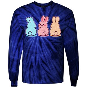 Kawaii Cute Easter Bunny Rabbits Tie-Dye Long Sleeve Shirt