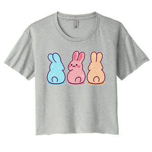 Kawaii Cute Easter Bunny Rabbits Women's Crop Top Tee