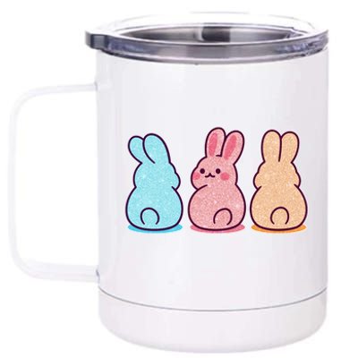 Kawaii Cute Easter Bunny Rabbits 12 oz Stainless Steel Tumbler Cup