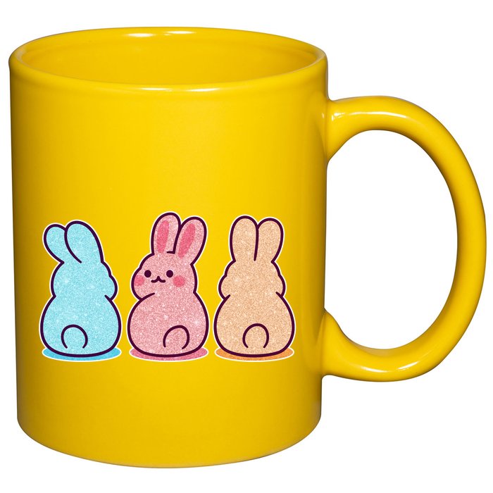 Kawaii Cute Easter Bunny Rabbits 11oz C Handle Ceramic Mug