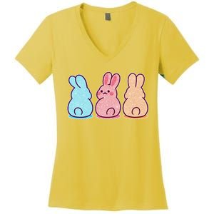 Kawaii Cute Easter Bunny Rabbits Women's V-Neck T-Shirt