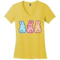 Kawaii Cute Easter Bunny Rabbits Women's V-Neck T-Shirt