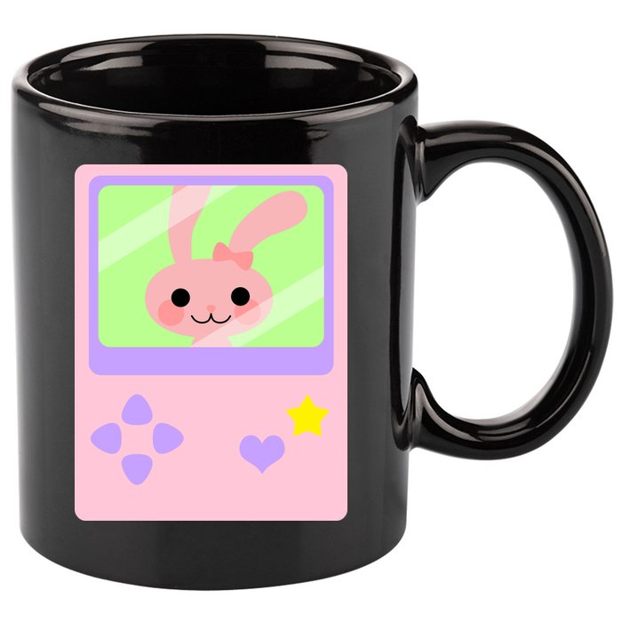 Kawaii Gamer Bunny Rabbit 11oz C Handle Ceramic Mug