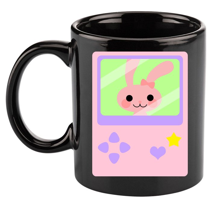 Kawaii Gamer Bunny Rabbit 11oz C Handle Ceramic Mug