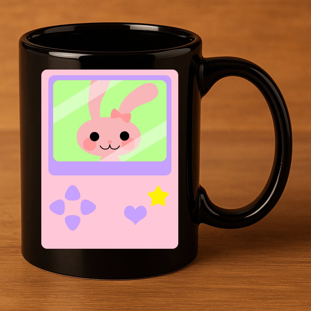 Kawaii Gamer Bunny Rabbit 11oz C Handle Ceramic Mug