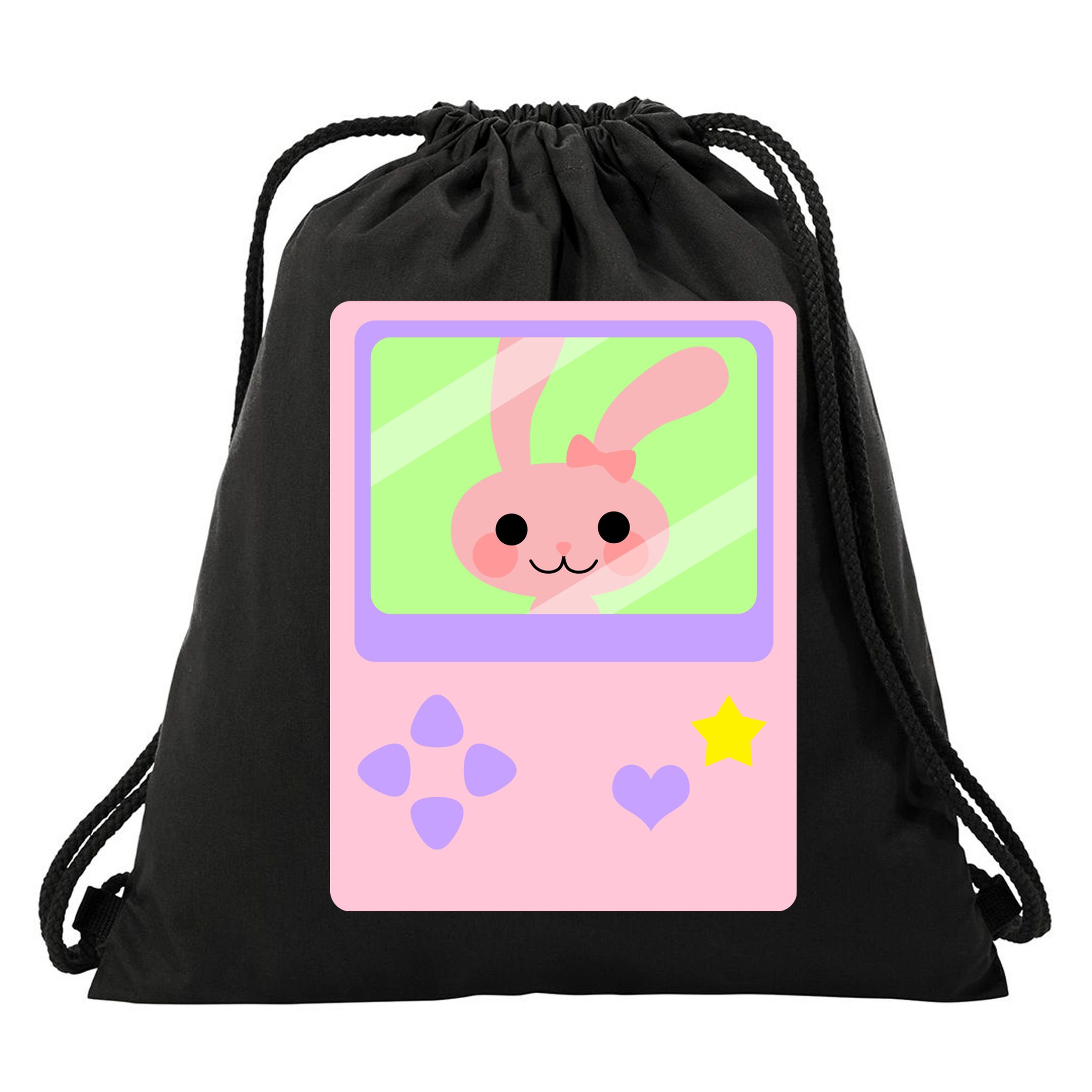 Kawaii Gamer Bunny Rabbit Drawstring Bag