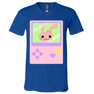 Kawaii Gamer Bunny Rabbit V-Neck T-Shirt