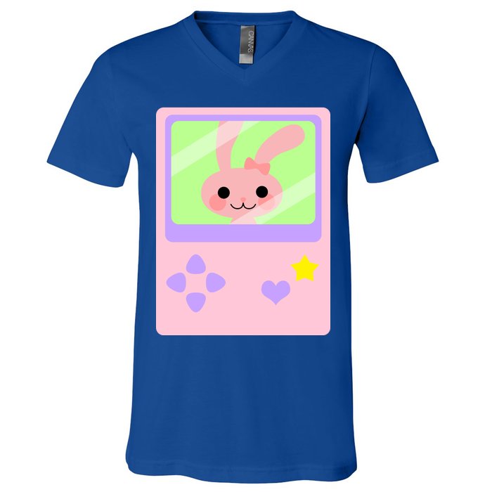 Kawaii Gamer Bunny Rabbit V-Neck T-Shirt