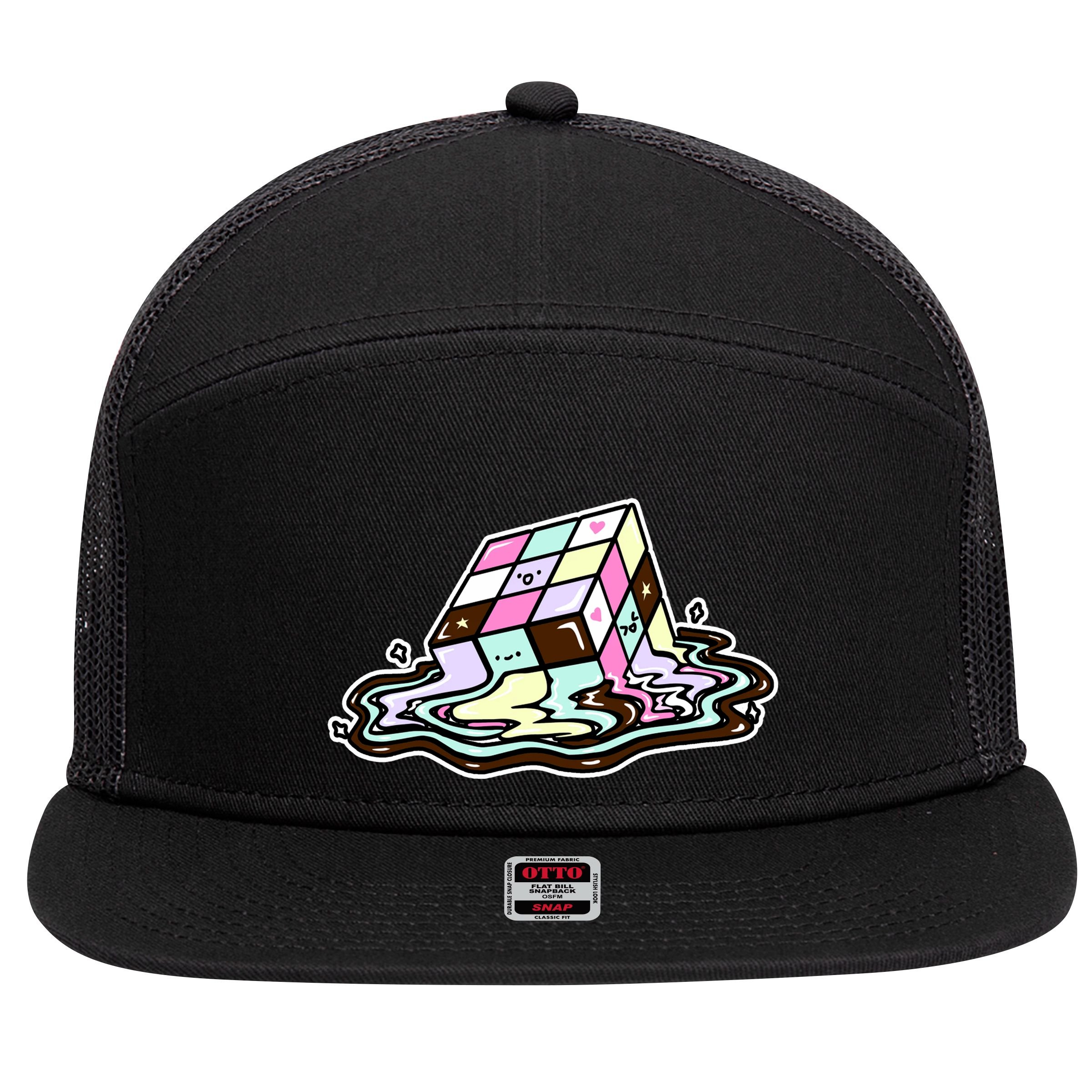 Kawaii Melting Melting Rubix 7 Panel Mesh Trucker Snapback Hat