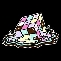 Kawaii Melting Melting Rubix Flexfit Unipanel Trucker Cap