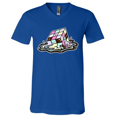 Kawaii Melting Melting Rubix V-Neck T-Shirt