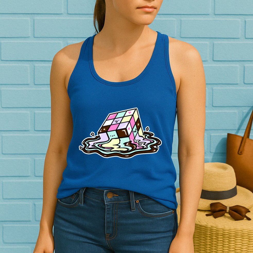 Kawaii Melting Melting Rubix Womens Tank Top