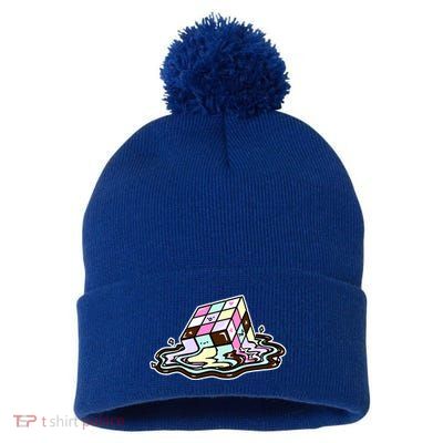 Kawaii Melting Melting Rubix Pom Pom 12in Knit Beanie