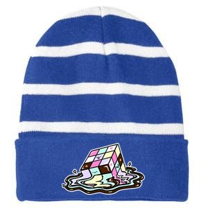 Kawaii Melting Melting Rubix Striped Beanie with Solid Band