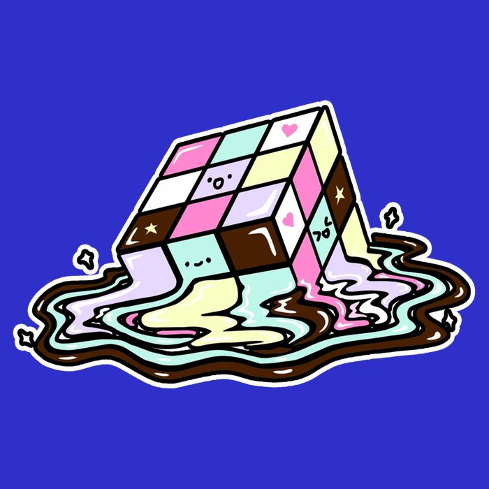 Kawaii Melting Melting Rubix Tie Dye Hoodie