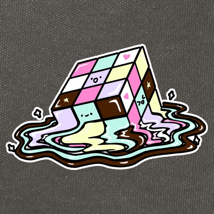 Kawaii Melting Melting Rubix Cotton Canvas Backpack